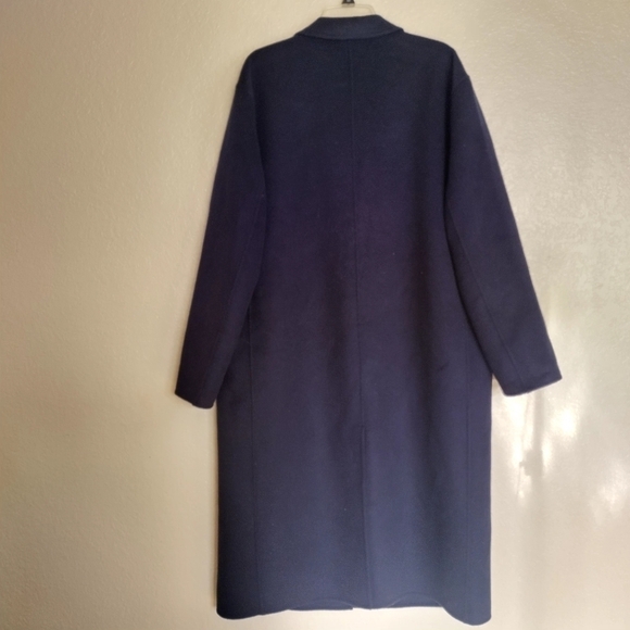 GAP cocoon recycled wool blend oversized coat sz L tall navy - Picture 10 of 10